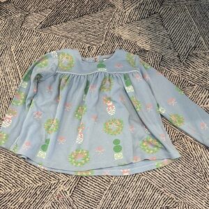 The Beaufort Bonnet Company Blue Floral Kids Blouse